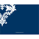 Navy Damask Thank You Folded Note Cards Image 2 of 3